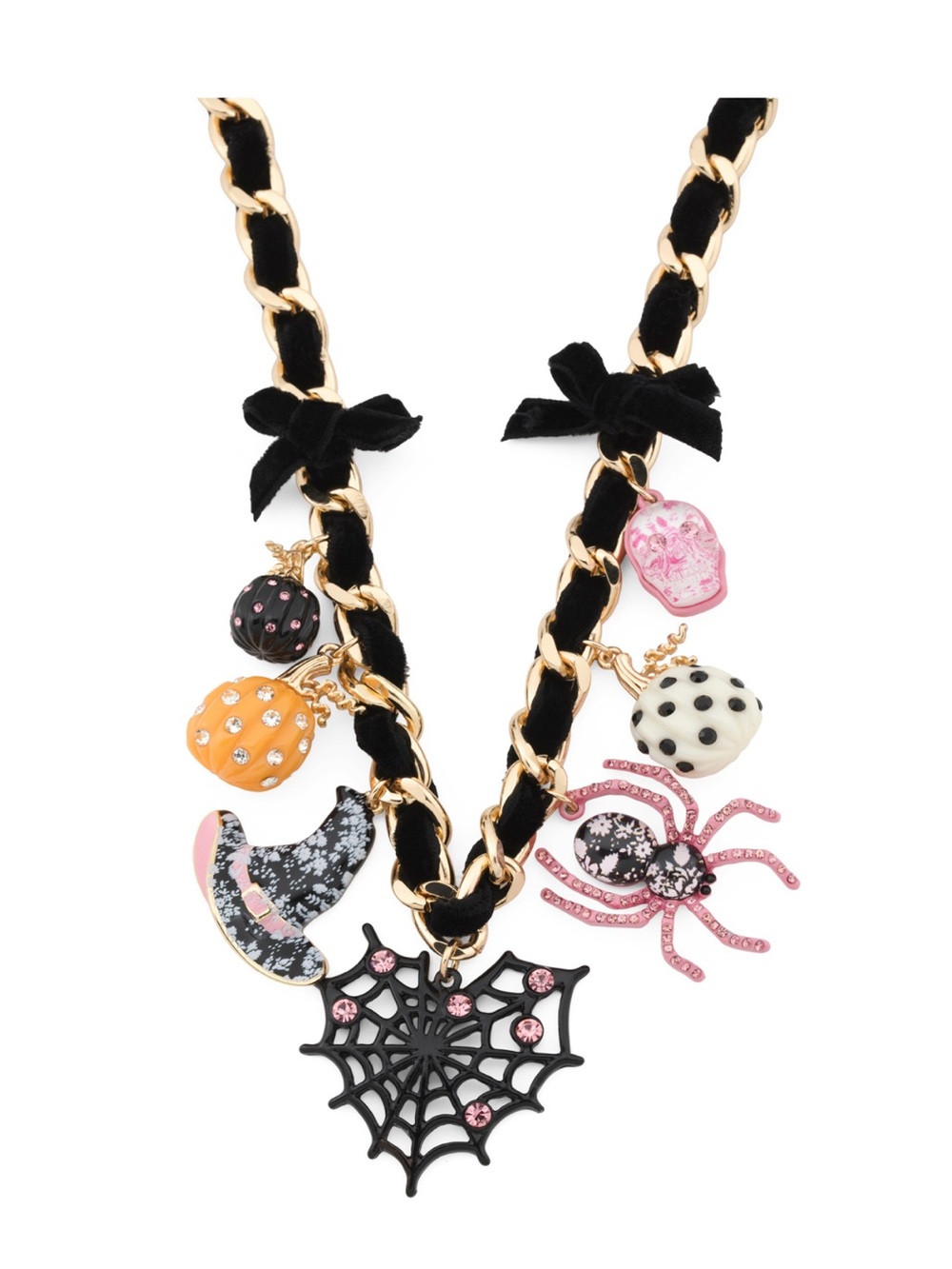 NWT Betsey Johnson Pretty Spooky Drama Frontal Necklace